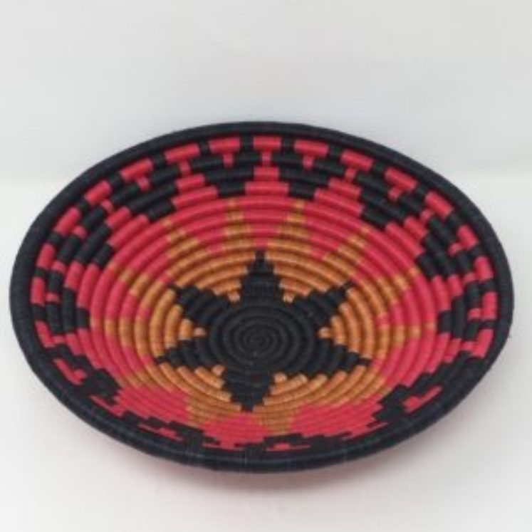 Rwandan Baskets – Bowl Black Star