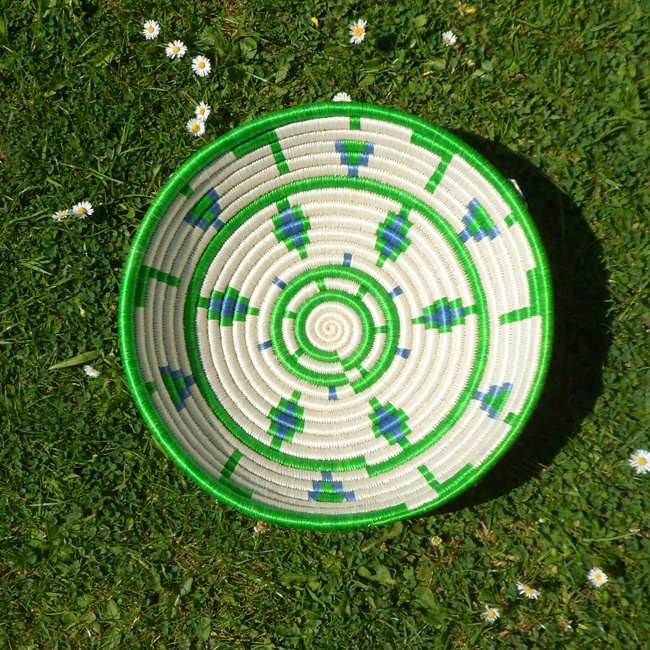 Green, white and blue bowl