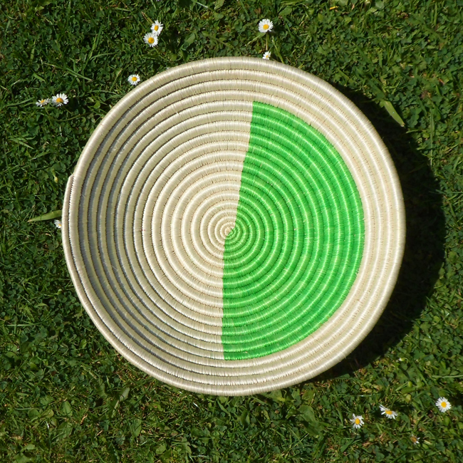Green and white bowl