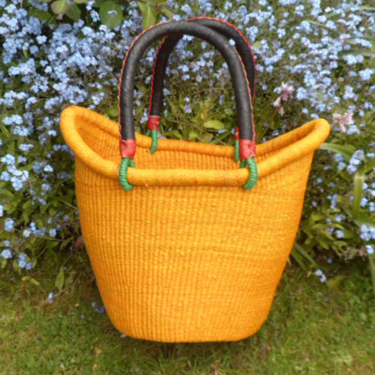 Nyariga dip dye shopping basket medium orange