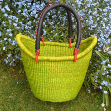 Nyariga dip dye shopping basket medium green