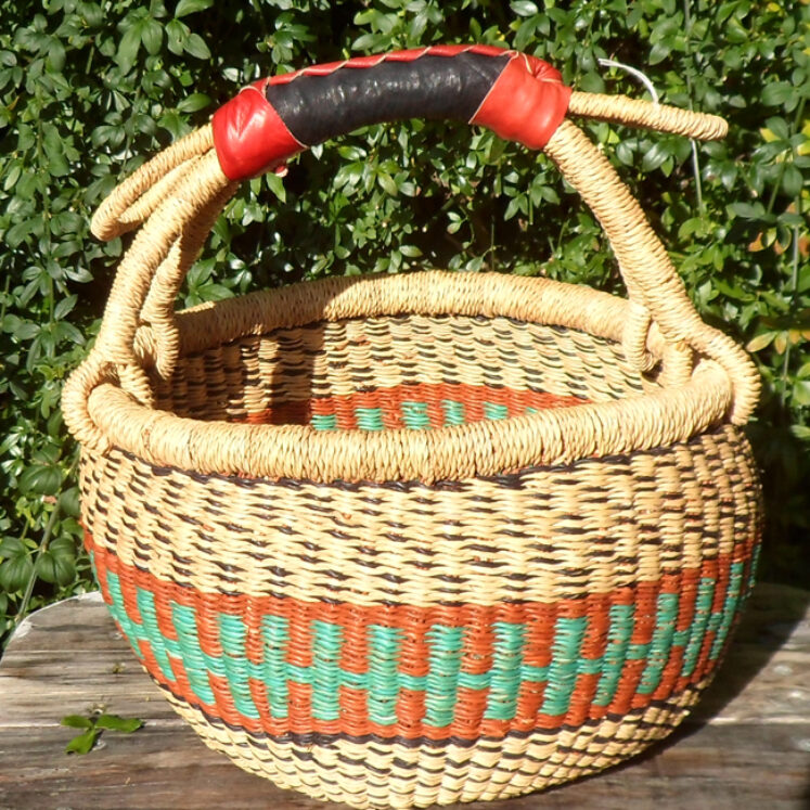 Bolga 10″ round market basket – 10