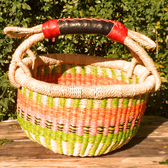 Bolga 10″ round market basket – 2