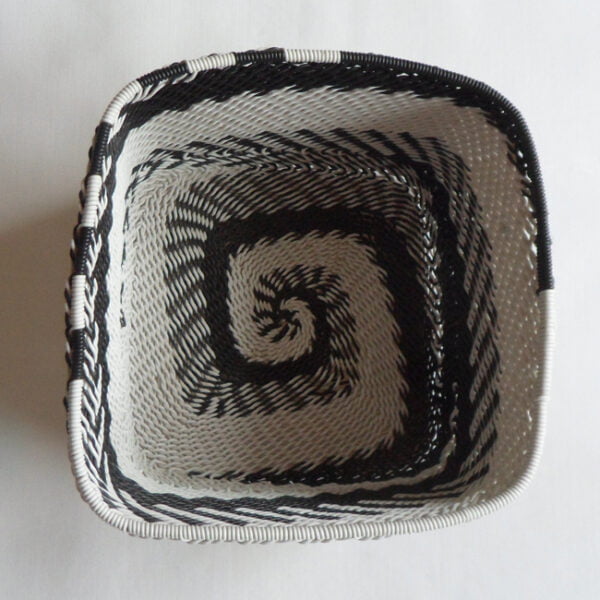 Telephone Wire Basket Black and White Square - Image 3