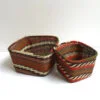 Telephone Wire Basket Orange and Browns Square