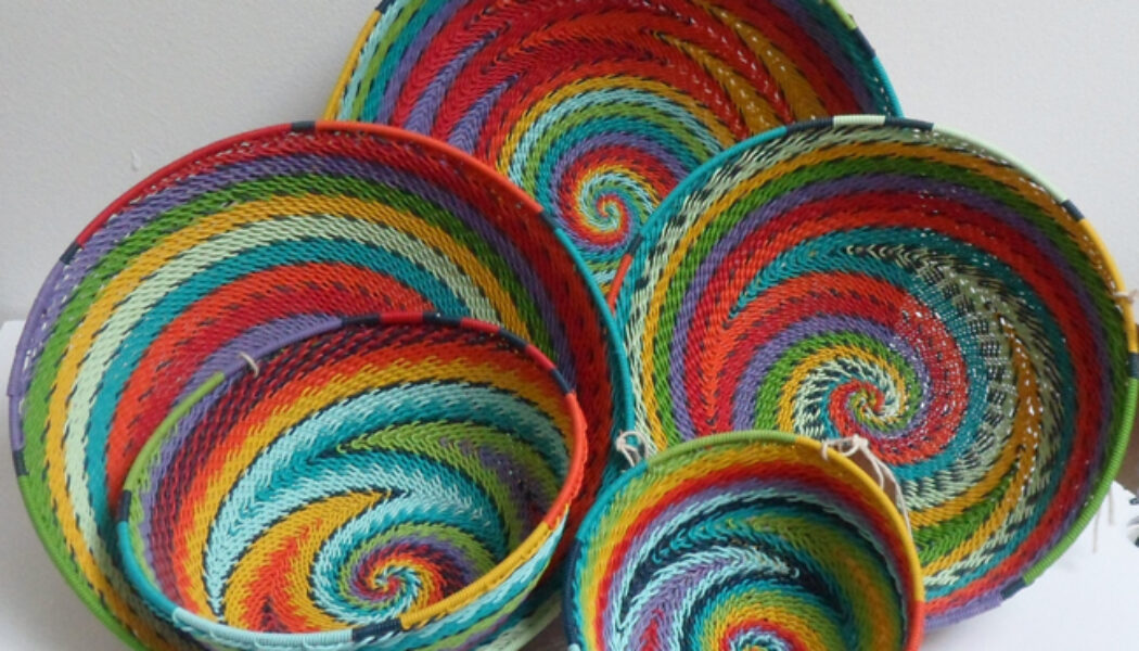 Telephone Wire Basket Rainbow