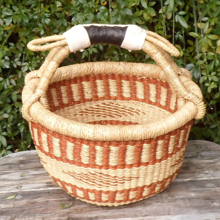 Bolga 10″ round market basket – 52