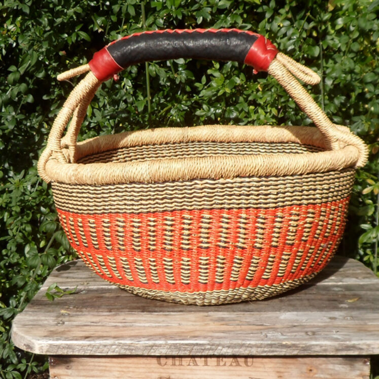 Bolga 13″ round market basket – 1