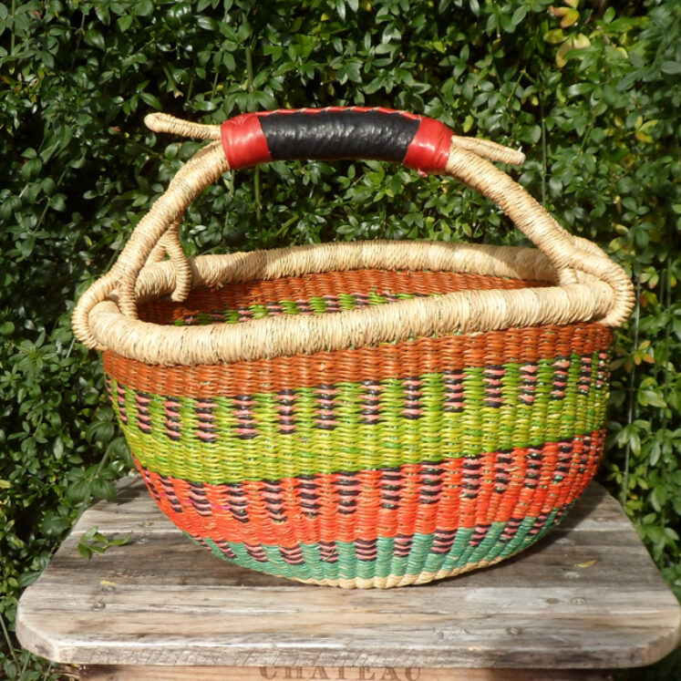 Bolga 13″ round market basket – 4