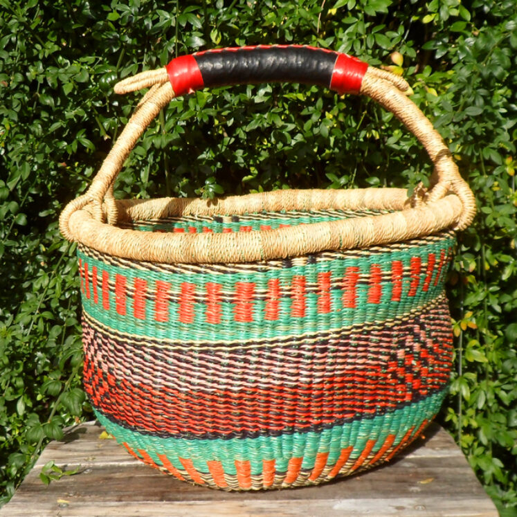 Bolga 14″ round market basket – 9