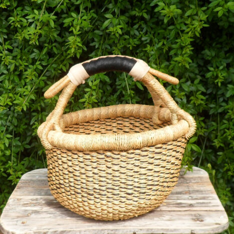 Bolga 10″ round market basket – 32