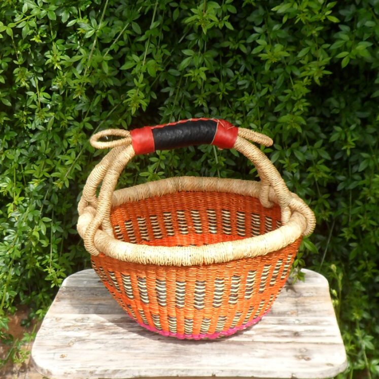 Bolga 10″ round market basket – 40