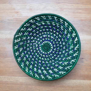 Tanzanian bowl 15 - dark green, purple and natural