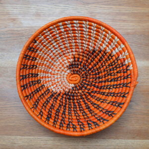 Tanzanian bowl 19 - orange, black and natural