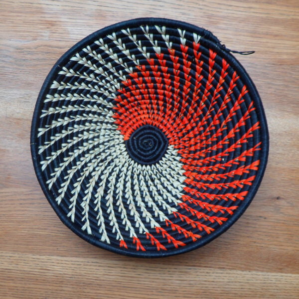 Tanzanian bowl 21 - orange, black and natural