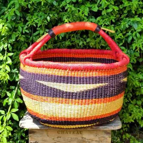 Bolga large round market basket – R1