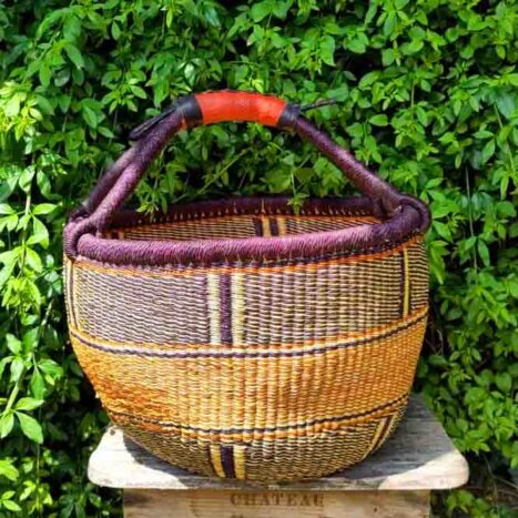 Bolga large round market basket – R2