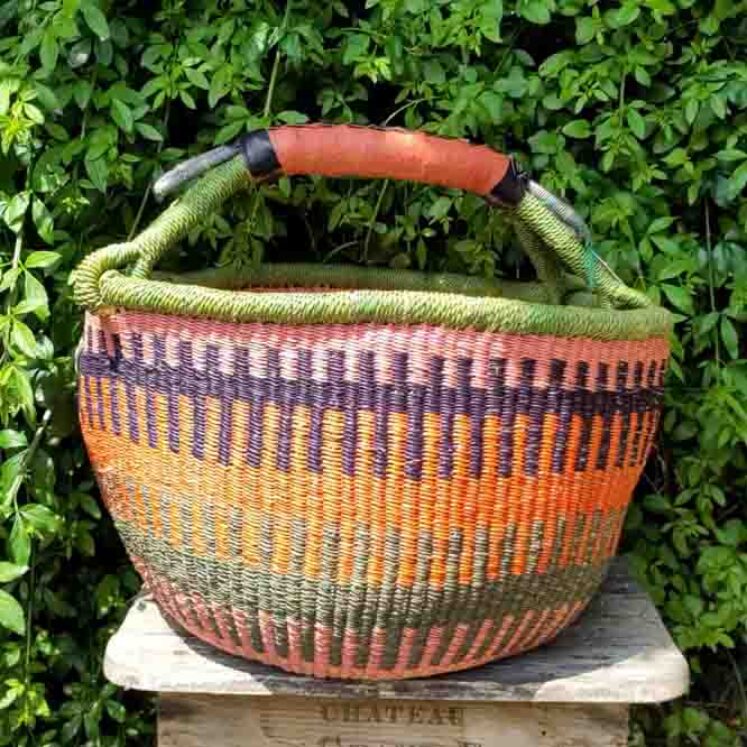 Bolga large round market basket – R3